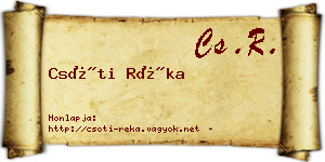 Csóti Réka névjegykártya